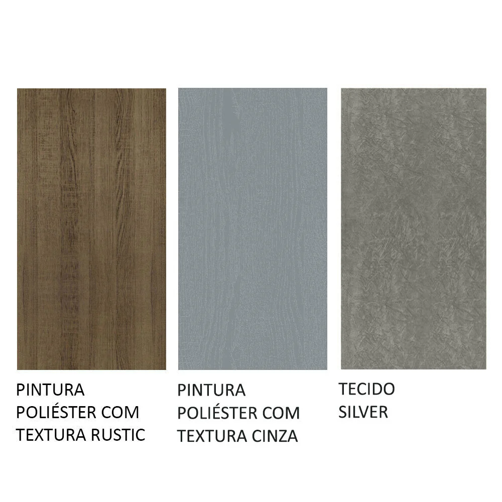 Conjunto Sala de Jantar Mesa Tampo de Madeira 4 Cadeiras Rustic/Cinza/Silver Ashley Madesa - Image 10