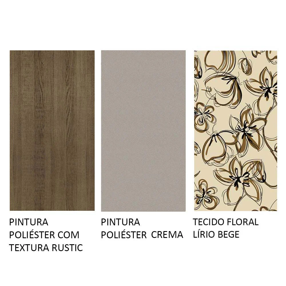 Conjunto Sala de Jantar Mesa Tampo de Madeira 4 Cadeiras Rustic/Crema/Lírio Bege Samara Madesa - Image 10