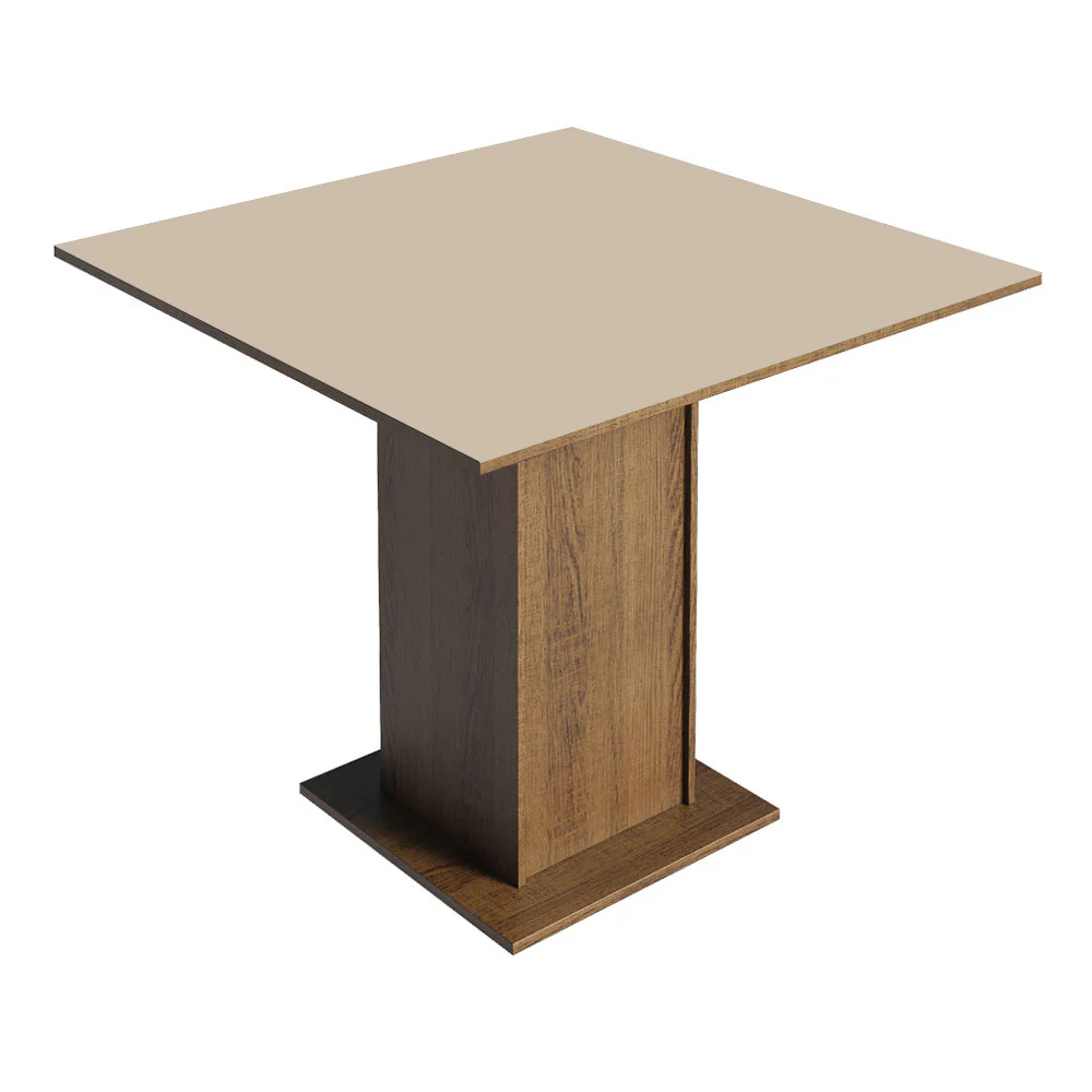 Conjunto Sala de Jantar Mesa Tampo de Madeira 4 Cadeiras Rustic/Crema/Sintético Bege Briana Madesa - Image 10