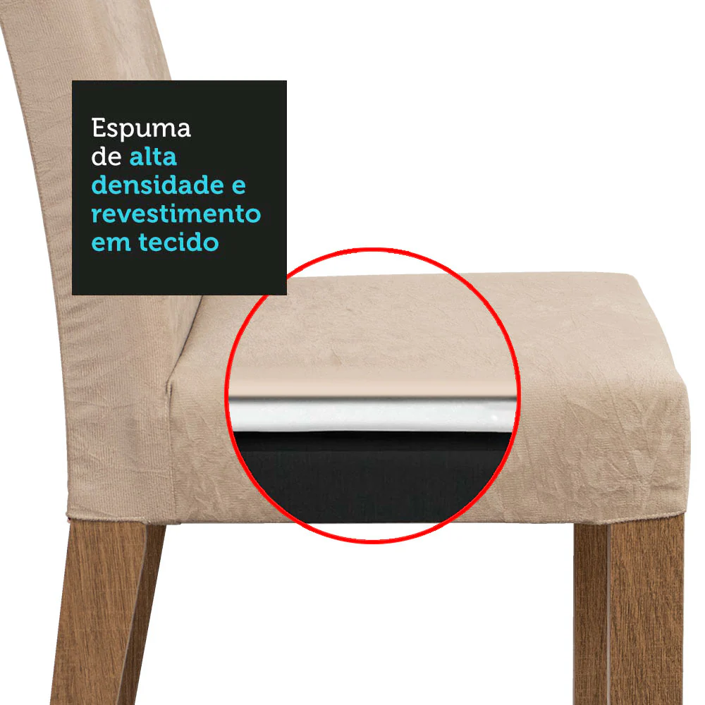 Conjunto Sala de Jantar Mesa Tampo de Madeira 4 Cadeiras Rustic/Imperial Keila Madesa - Image 9