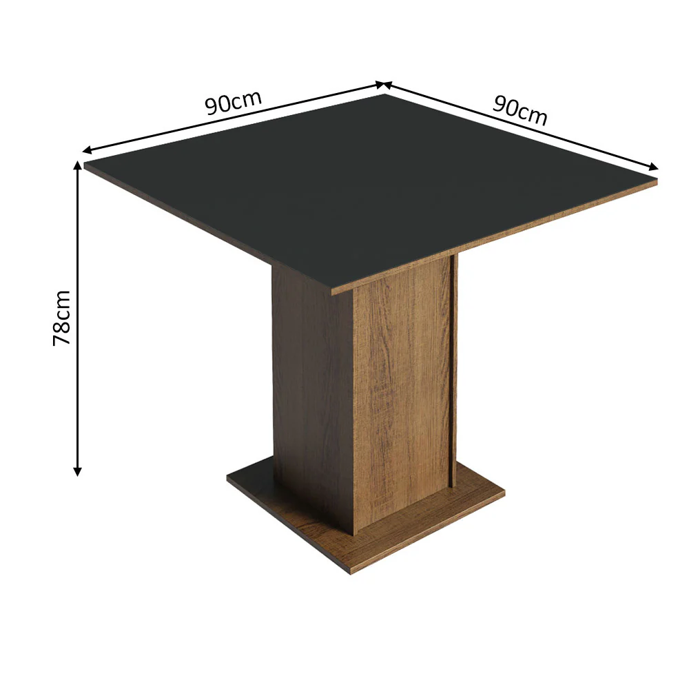 Conjunto Sala de Jantar Mesa Tampo de Madeira 4 Cadeiras Rustic/Preto/Lírio Bege Samara Madesa - Image 4