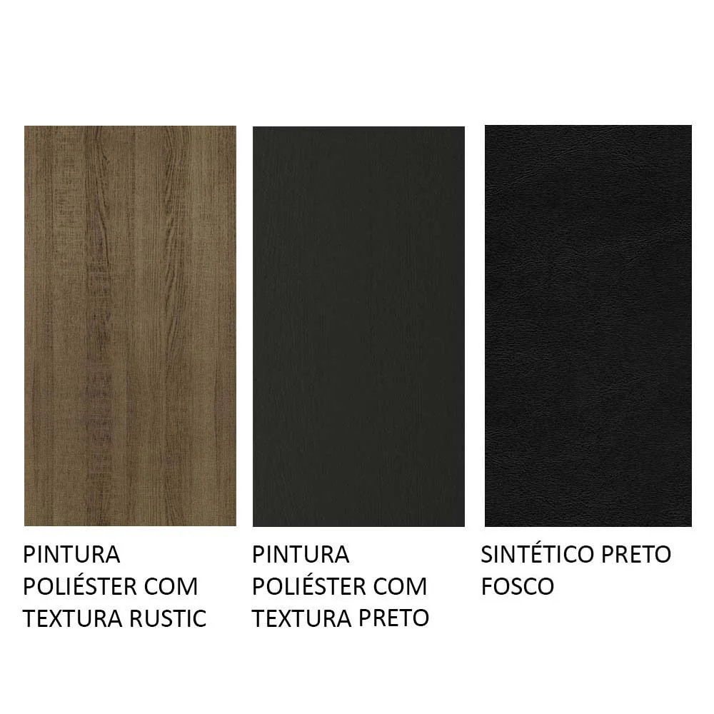 Conjunto Sala de Jantar Mesa Tampo de Madeira 6 Cadeiras Preto/Rustic Augusta Madesa - Image 9