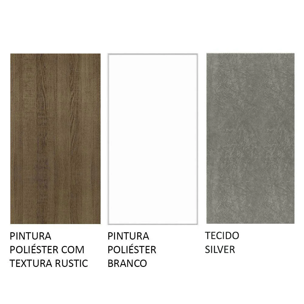 Conjunto Sala de Jantar Mesa Tampo de Madeira 6 Cadeiras Rustic/Branco/Silver Hanna Madesa - Image 10