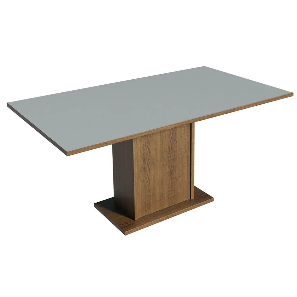Conjunto Sala de Jantar Mesa Tampo de Madeira 6 Cadeiras Rustic/Cinza/Silver Renata Madesa - Image 5