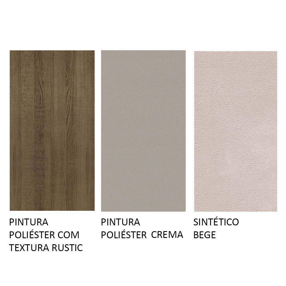 Conjunto Sala de Jantar Mesa Tampo de Madeira 6 Cadeiras Rustic/Crema/Bege Sharon Madesa - Image 10
