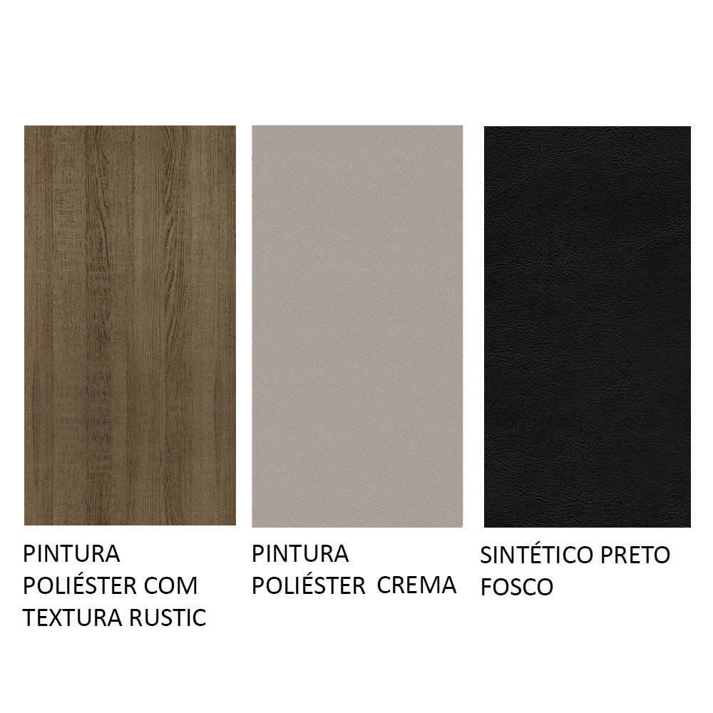 Conjunto Sala de Jantar Mesa Tampo de Madeira 6 Cadeiras Rustic/Crema/Preto Sharon Madesa - Image 11