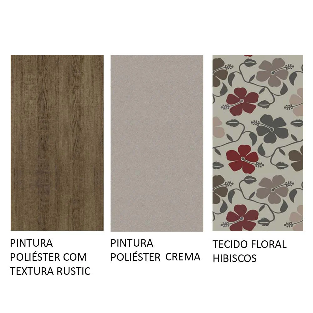 Conjunto Sala de Jantar Mesa Tampo de Madeira 6 Cadeiras Rustic/Hibiscos Wendy Madesa - Image 10