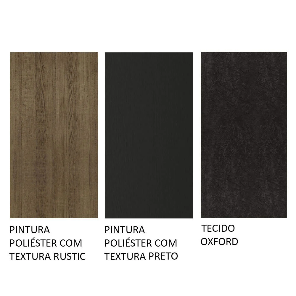 Conjunto Sala de Jantar Mesa Tampo de Madeira 6 Cadeiras Rustic/Preto/Oxford Madison Madesa - Image 9