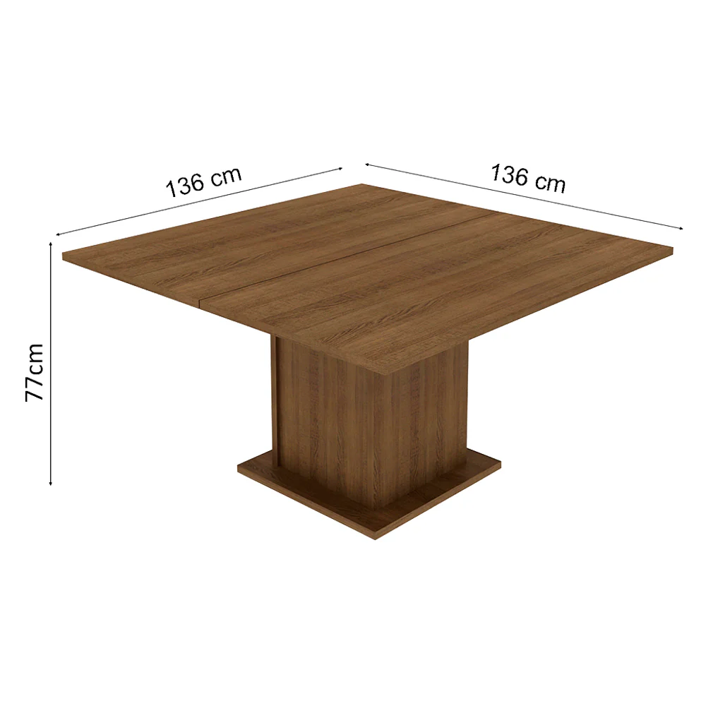 Conjunto Sala de Jantar Mesa Tampo de Madeira 8 Cadeiras Rustic/Crema/Hibiscos Marisa Madesa - Image 4