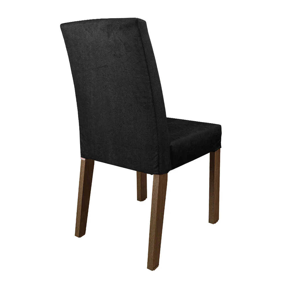 Conjunto Sala de Jantar Mesa Tampo de Madeira com 4 Cadeiras Rustic/Preto/Oxford Flavia Madesa - Image 8