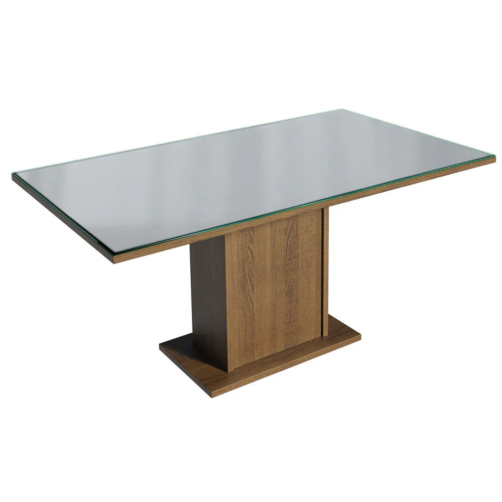 Conjunto Sala de Jantar Mesa Tampo de Vidro 4 Cadeiras Rustic/Cinza/Silver Avril Madesa - Image 4