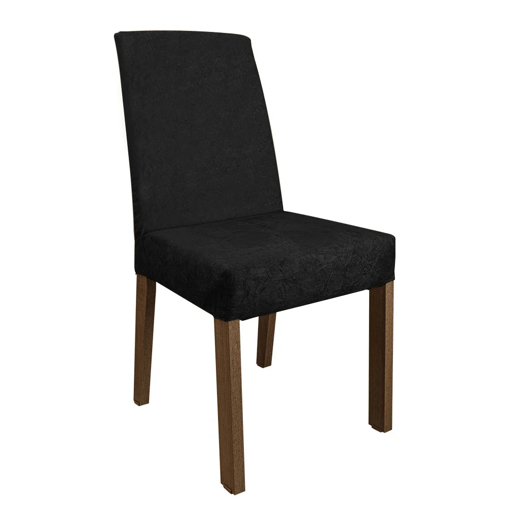 Conjunto Sala de Jantar Mesa Tampo de Vidro 4 Cadeiras Rustic/Preto/Oxford Zion Madesa - Image 5