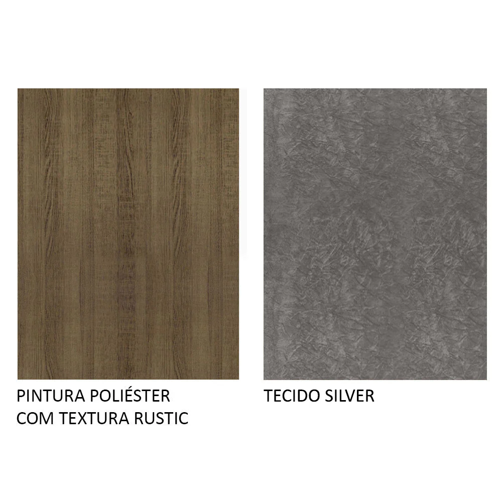 Conjunto Sala de Jantar Mesa Tampo de Vidro 4 Cadeiras Rustic/Silver Antônia Madesa - Image 10