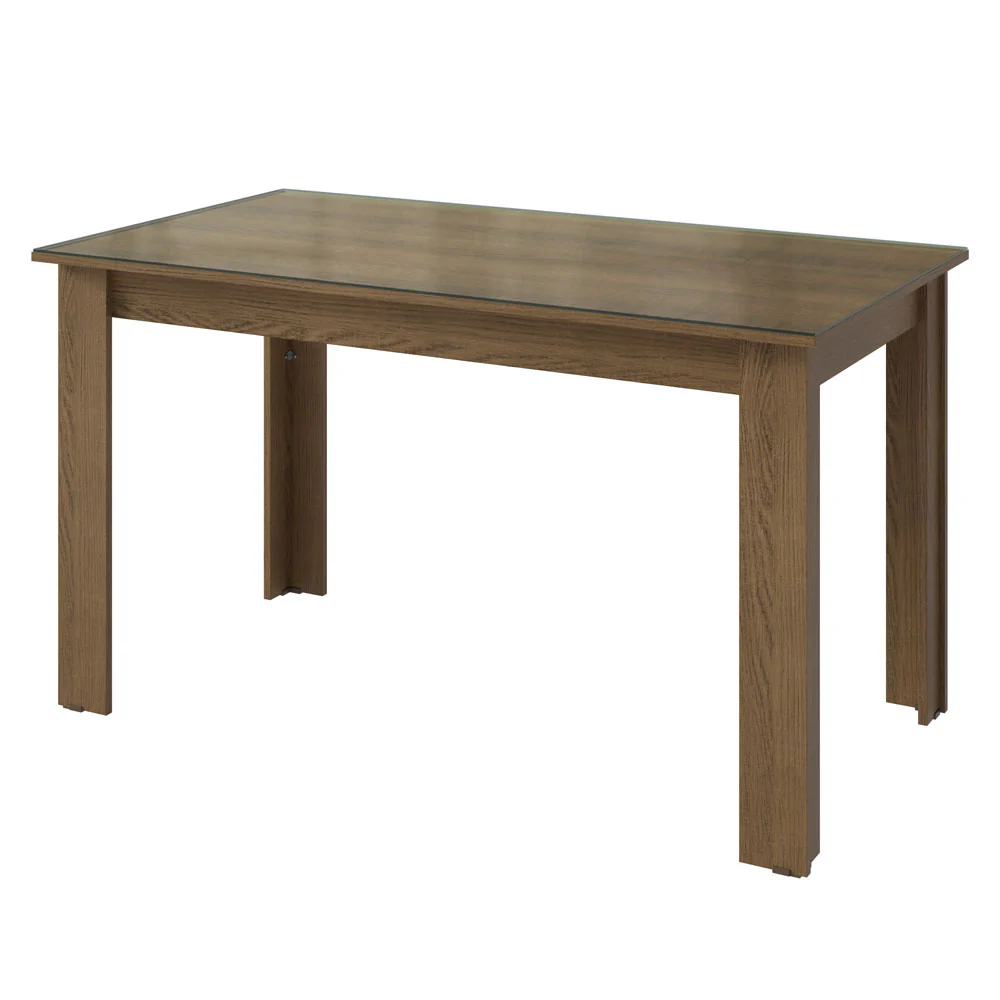 Conjunto Sala de Jantar Mesa Tampo de Vidro 4 Cadeiras Rustic/Silver Celina Madesa - Image 5