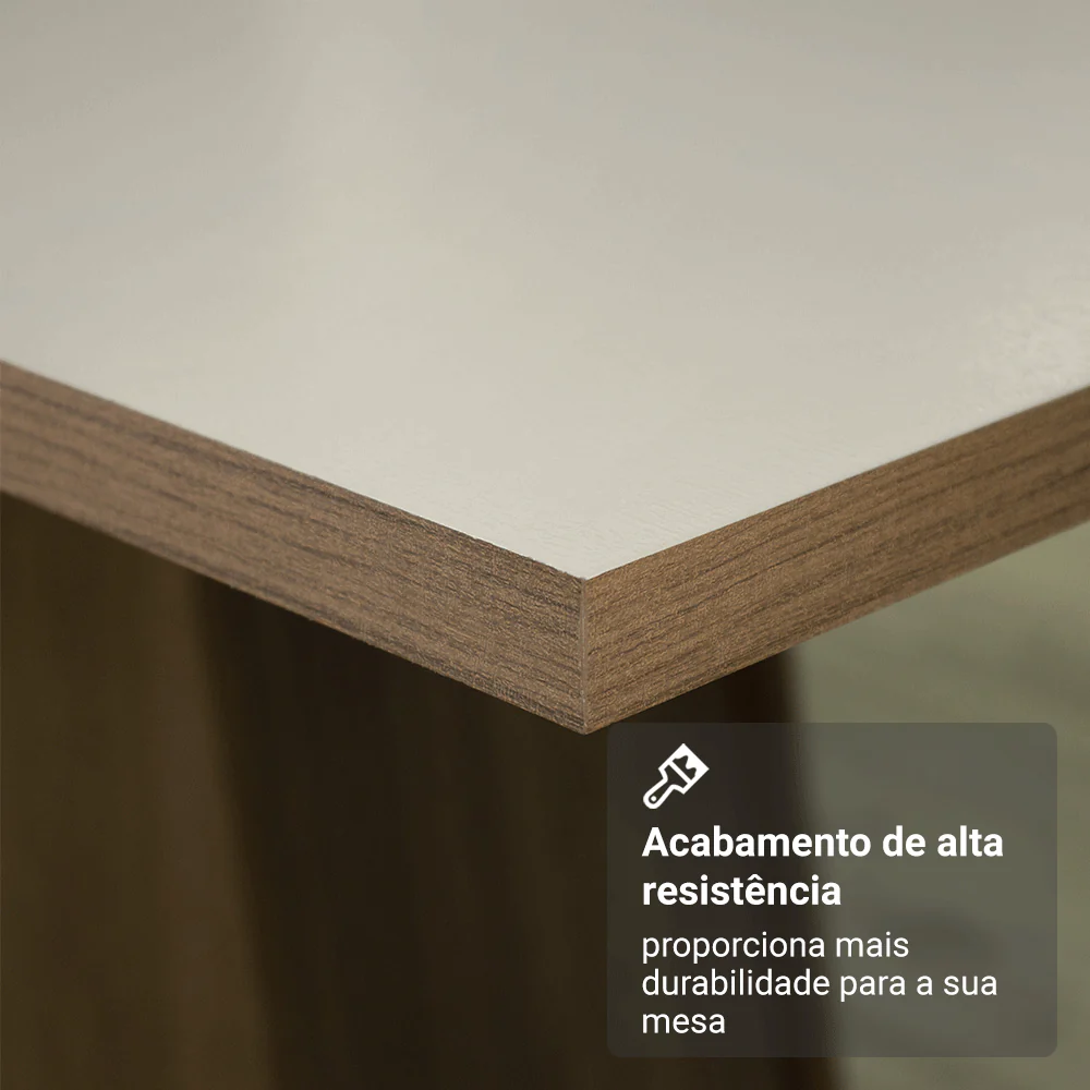 Conjunto Sala de Jantar Tampo de Madeira 6 Cadeiras Rustic/Crema/Imperial Minsk Madesa - Image 7