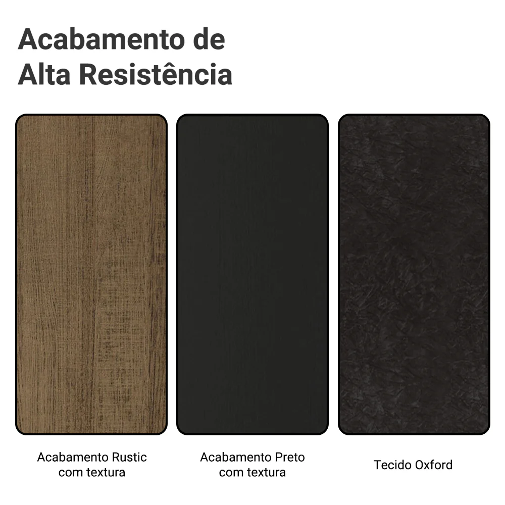 Conjunto Sala de Jantar Tampo de Madeira 6 Cadeiras Rustic/Preto/Oxford Soho Madesa - Image 10