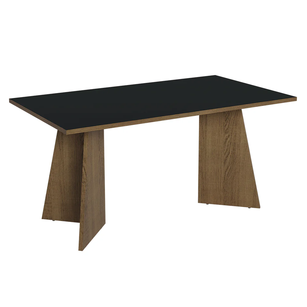 Conjunto Sala de Jantar Tampo de Madeira 6 Cadeiras Rustic/Preto/Oxford Soho Madesa - Image 6