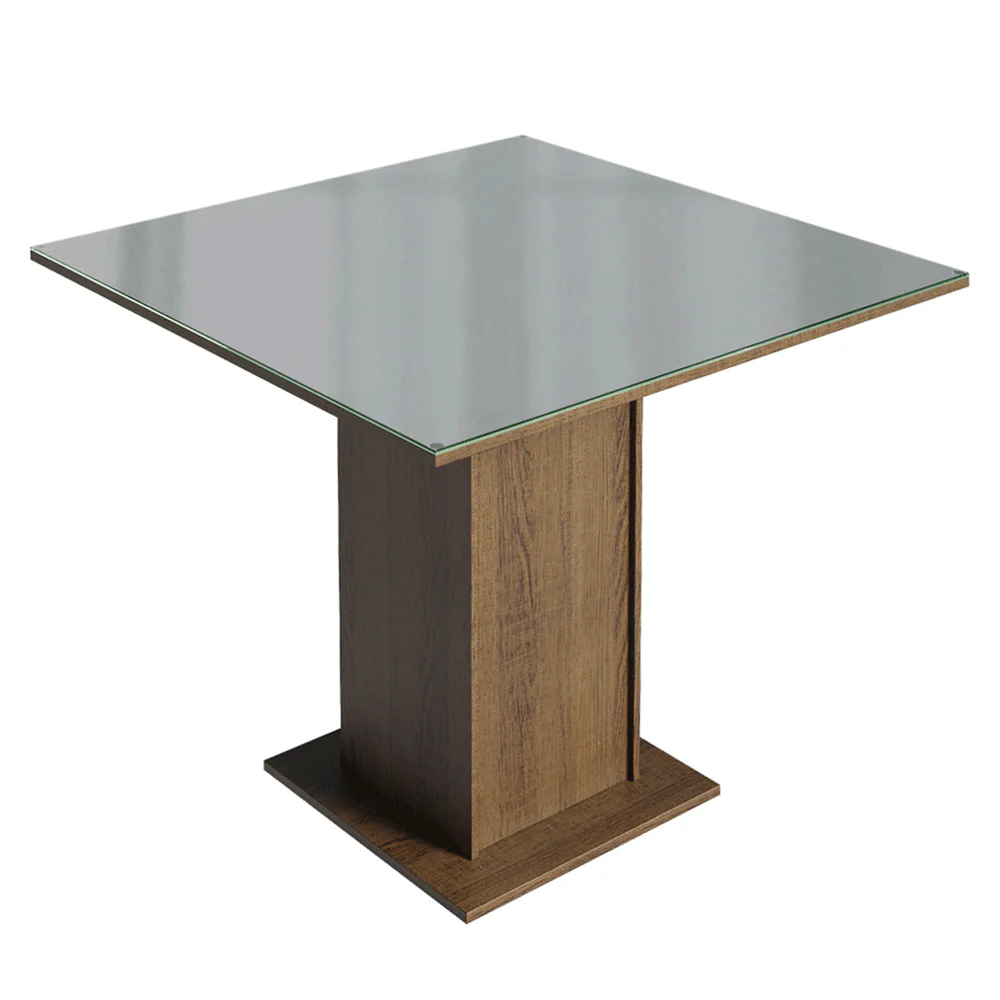 Conjunto Sala de Jantar Tampo de Vidro 4 Cadeiras Rustic/Cinza/Silver Sines Madesa - Image 6