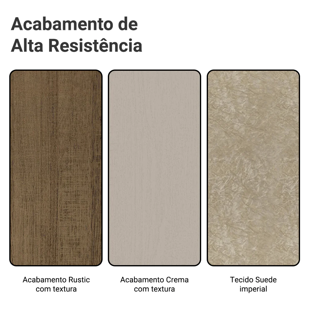 Conjunto Sala de Jantar Tampo de Vidro 4 Cadeiras Rustic/Crema/Imperial Braga Madesa - Image 10