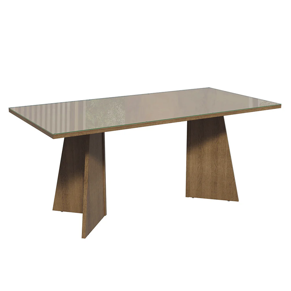 Conjunto Sala de Jantar Tampo de Vidro 6 Cadeiras Rustic/Crema/Imperial Siena Madesa - Image 6