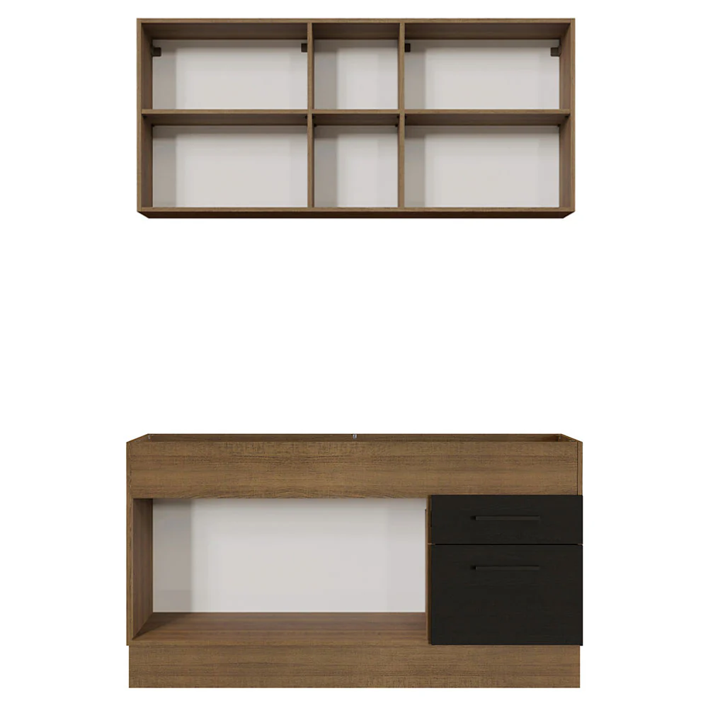 Armário de Cozinha Compacta 150cm Rustic/Preto Agata Madesa 02 - Image 11
