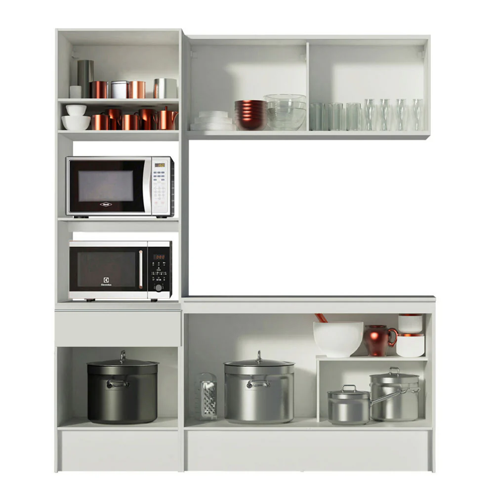 Armário de Cozinha Compacta 180cm Branco Diamante Madesa 86 - Image 5