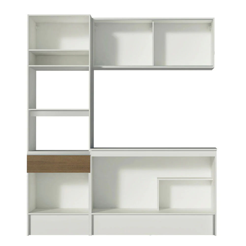 Armário de Cozinha Compacta com Balcão e Tampo Branco/Rustic Diamante Pop Madesa - Image 11