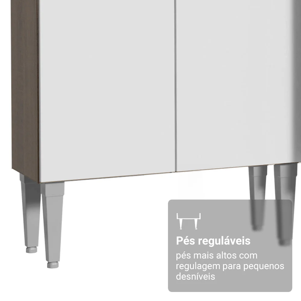 Armário de Cozinha Compacta 229cm Branco/Rustic Emilly Pop Madesa 02 - Image 7