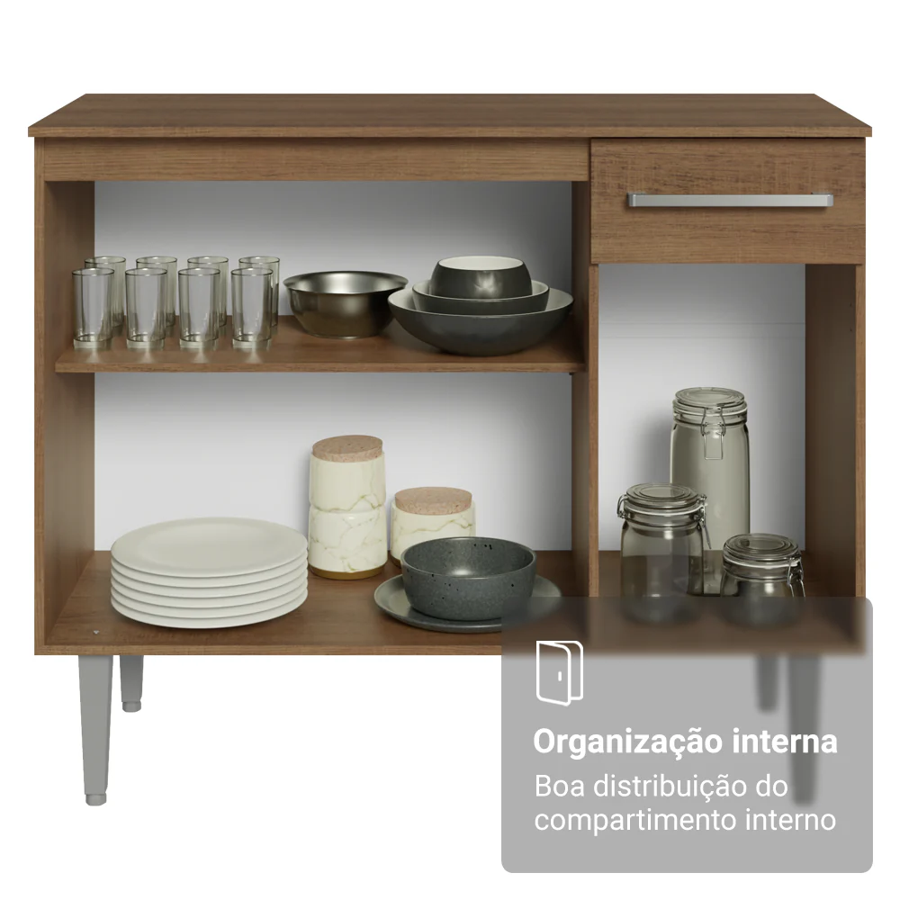 Armário de Cozinha Compacta 229cm Rustic Emilly Pop Madesa 02 - Image 5