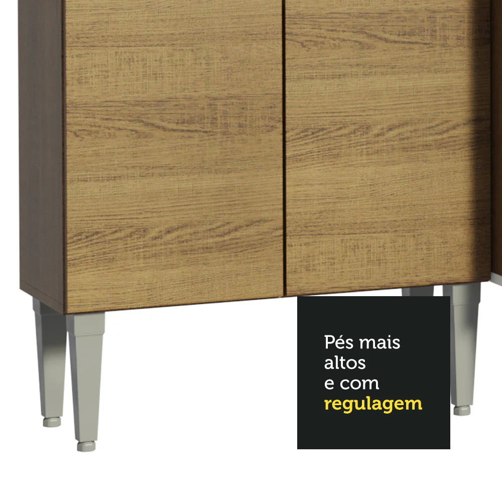 Armário de Cozinha Compacta 137cm Rustic Emilly Silver Madesa 01 - Image 7