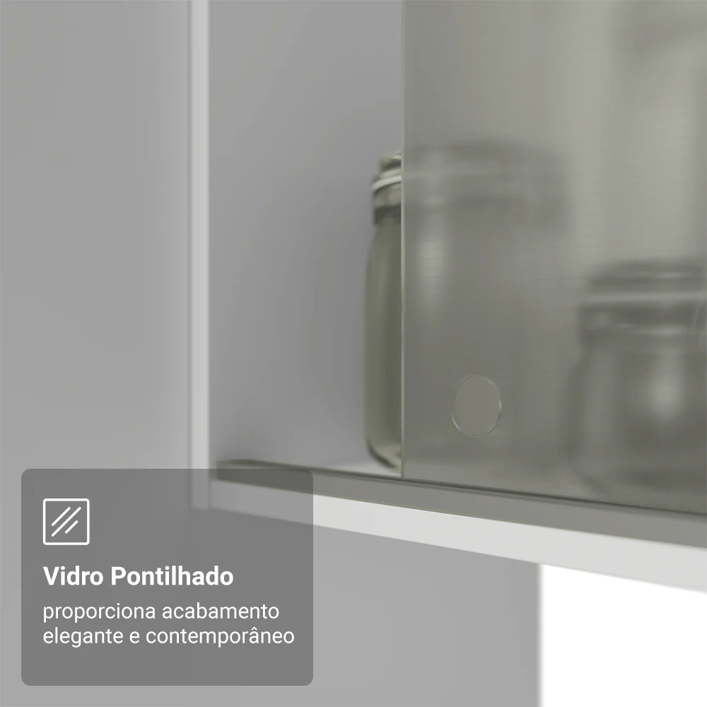 Armário de Cozinha Compacta com Balcão e Tampo Branco Topazio Pop Madesa - Image 6