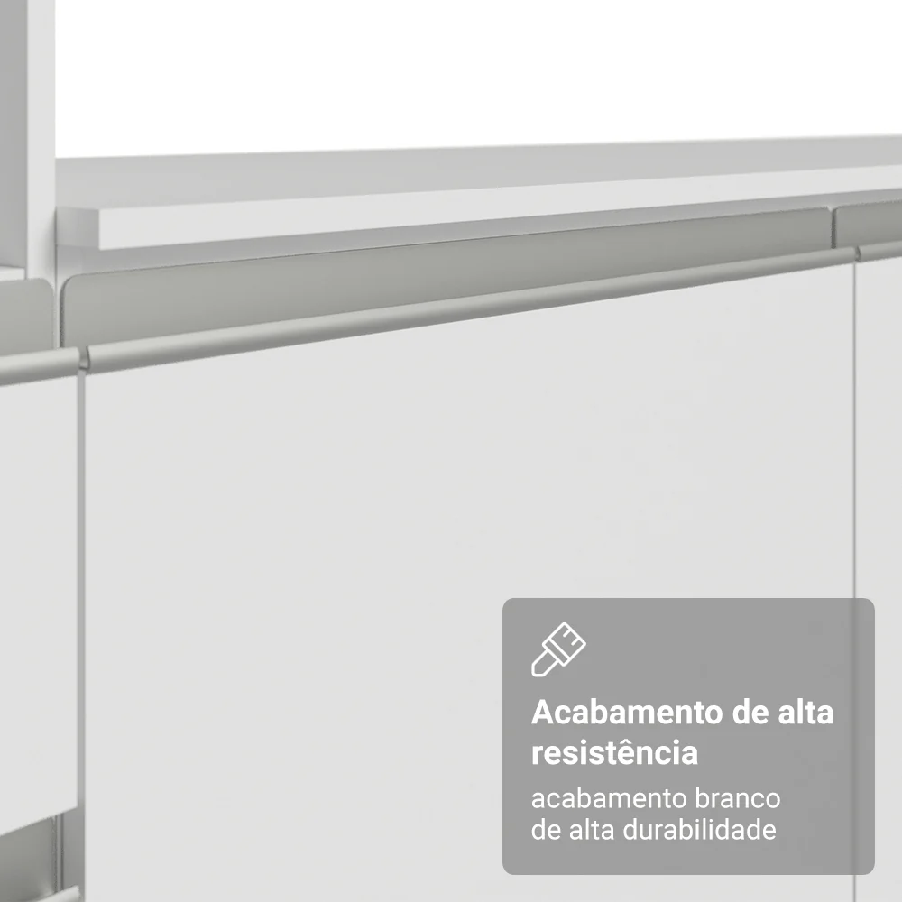 Armário de Cozinha Compacta com Balcão e Tampo Branco Topazio Pop Madesa - Image 7