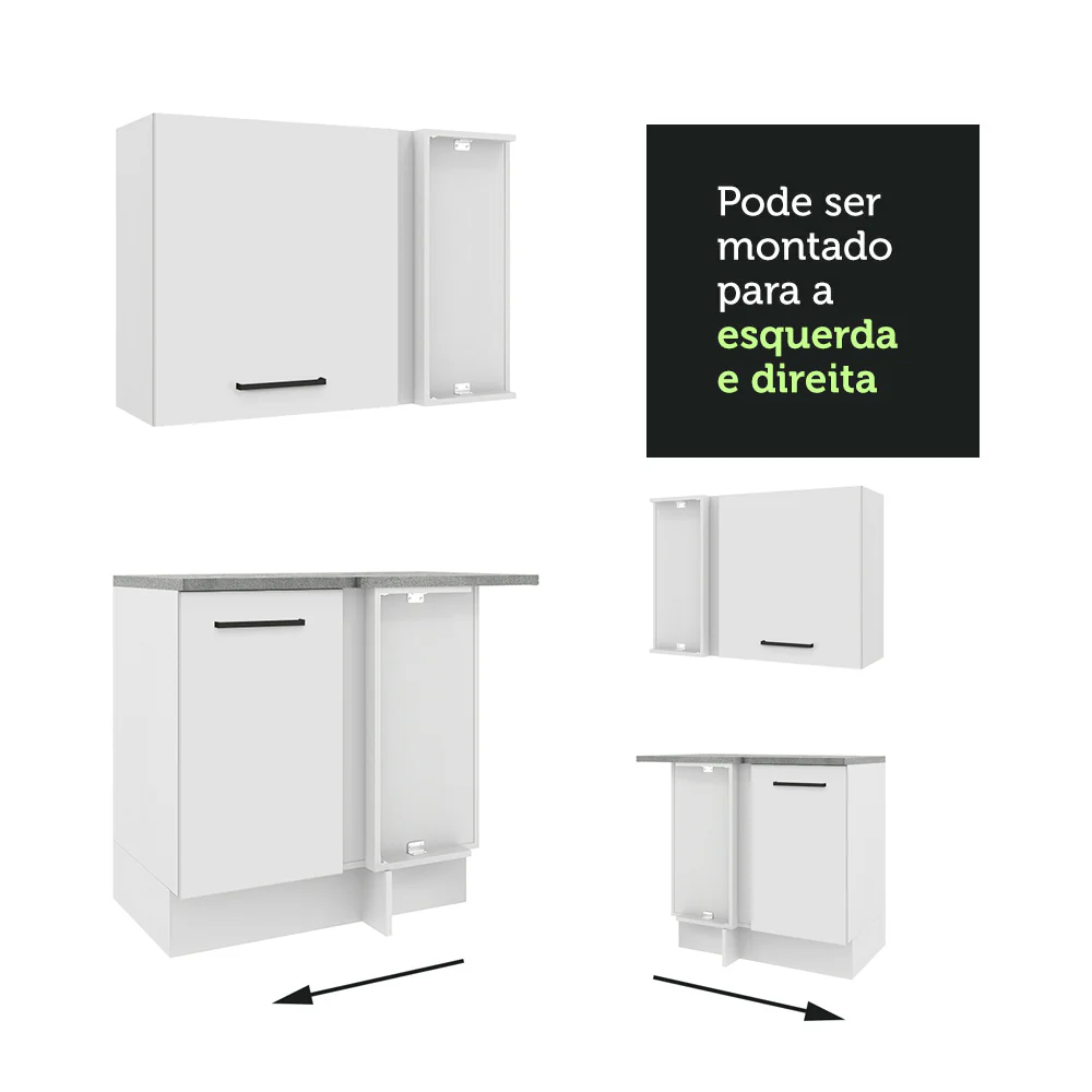 Armário de Cozinha Completa de Canto 459cm Branco Agata Madesa 01 - Image 10