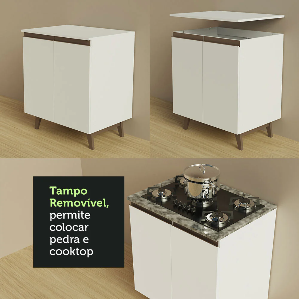 Armário de Cozinha Completa de Canto 332cm Branco Reims Madesa 02 - Image 10