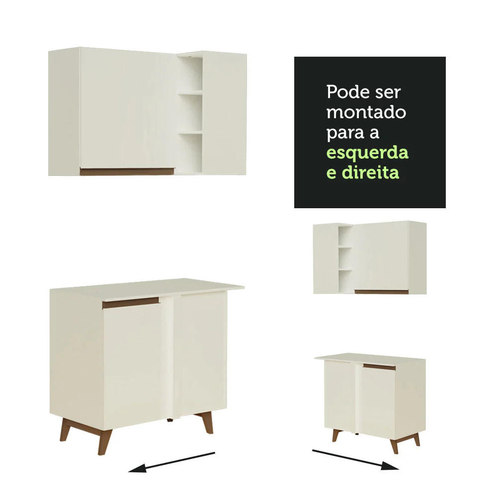 Armário de Cozinha Completa de Canto 392cm Branco Reims Madesa 01 - Image 7