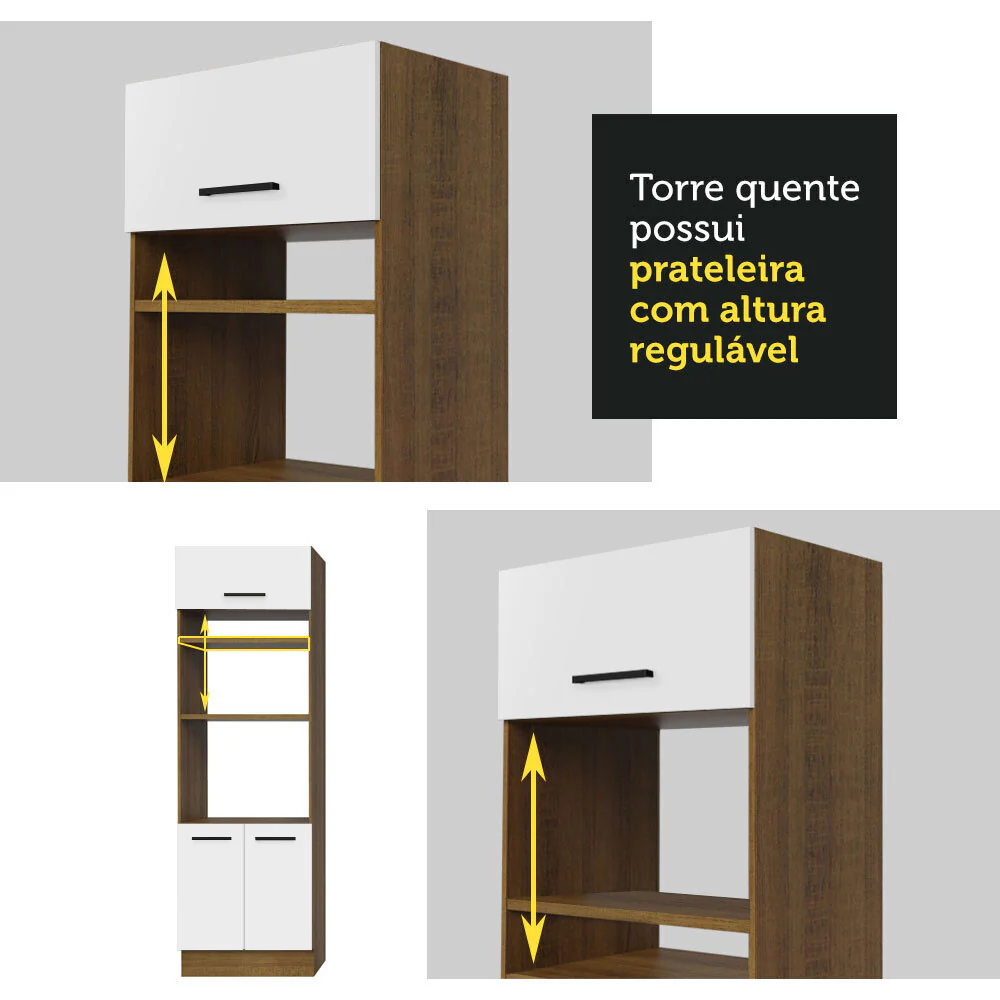 Armário de Cozinha Completa 290cm Rustic/Branco Agata Madesa 01 - Image 9