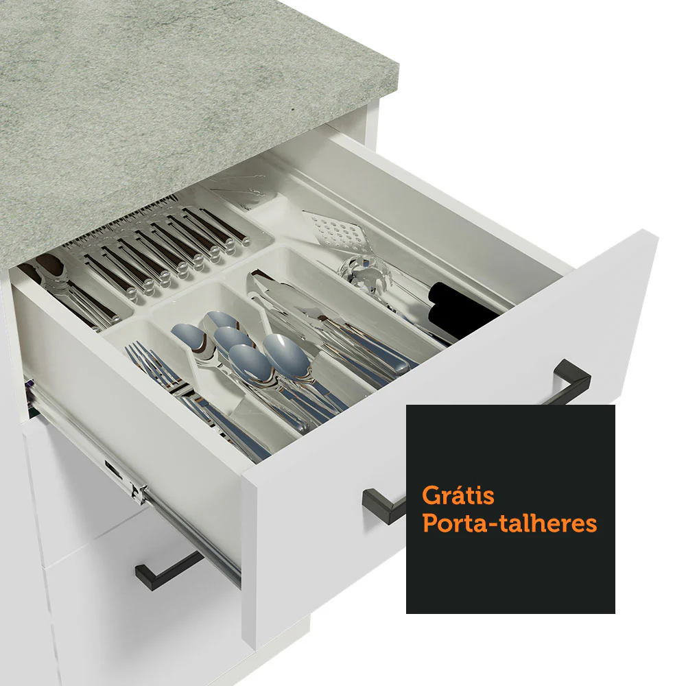 Armário de Cozinha Completa 330cm Branco Agata Madesa 01 - Image 8