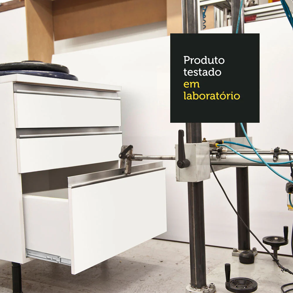 Armário de Cozinha Completa 240cm Branco/Preto/Branco Diamante Madesa 02 - Image 7