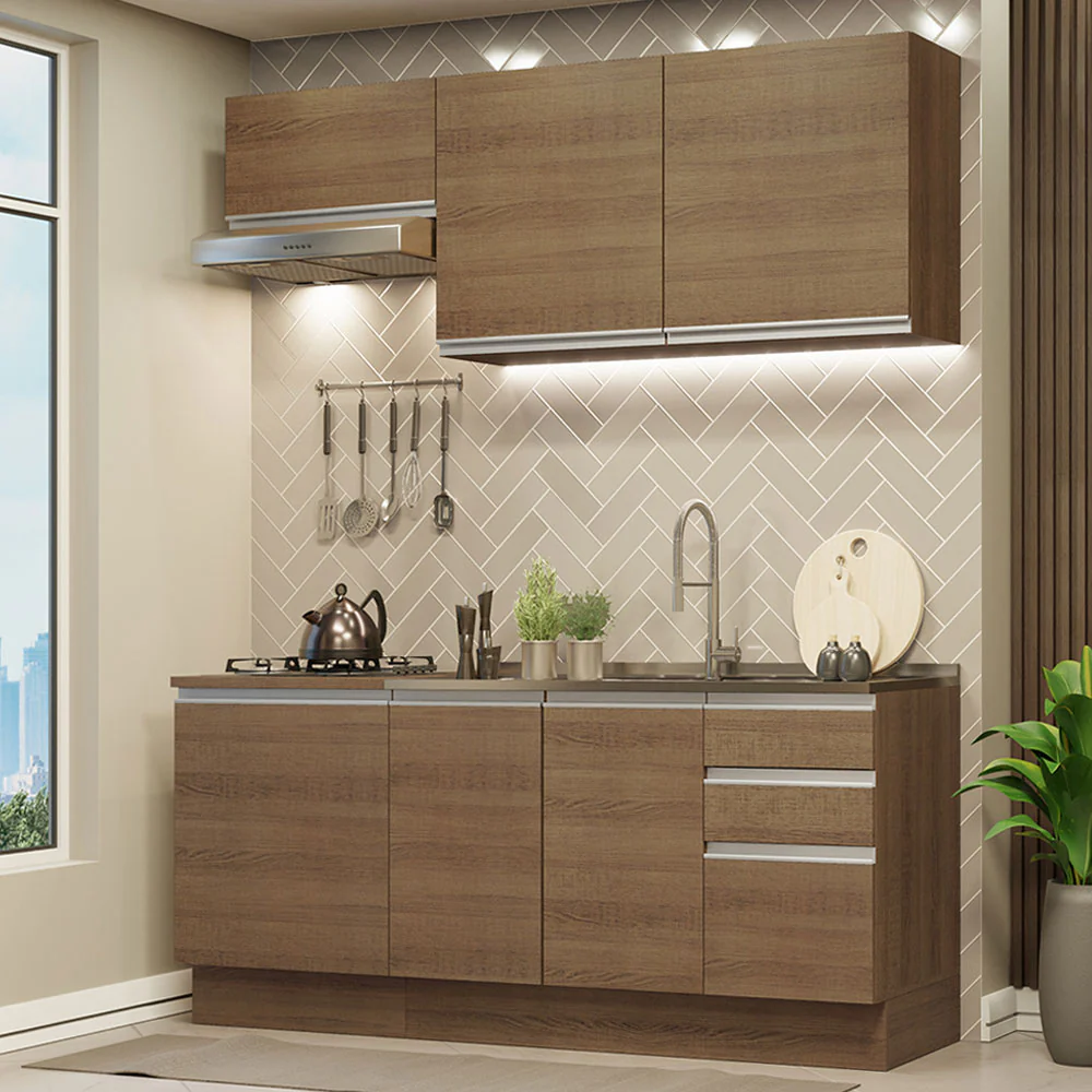 Armário de Cozinha Compacta 180cm Rustic Glamy Madesa 07