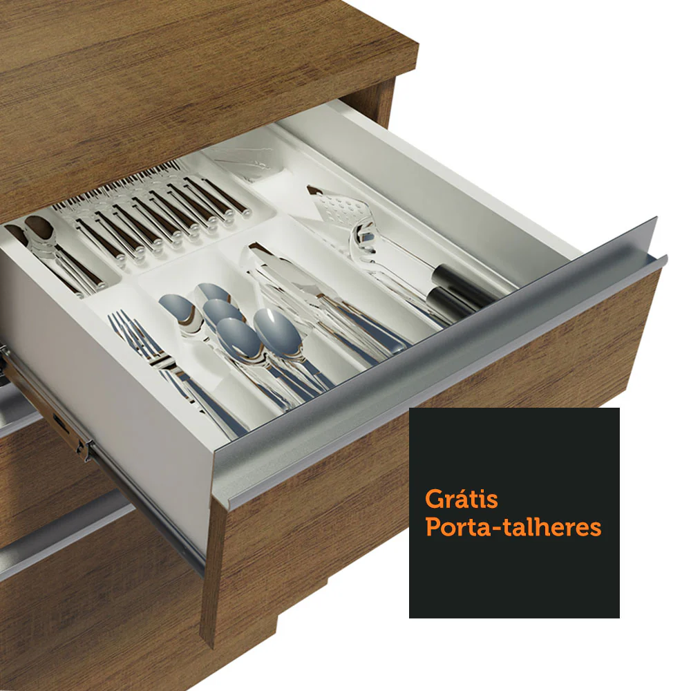 Armário de Cozinha Compacta 180cm Rustic Glamy Madesa 08 - Image 8