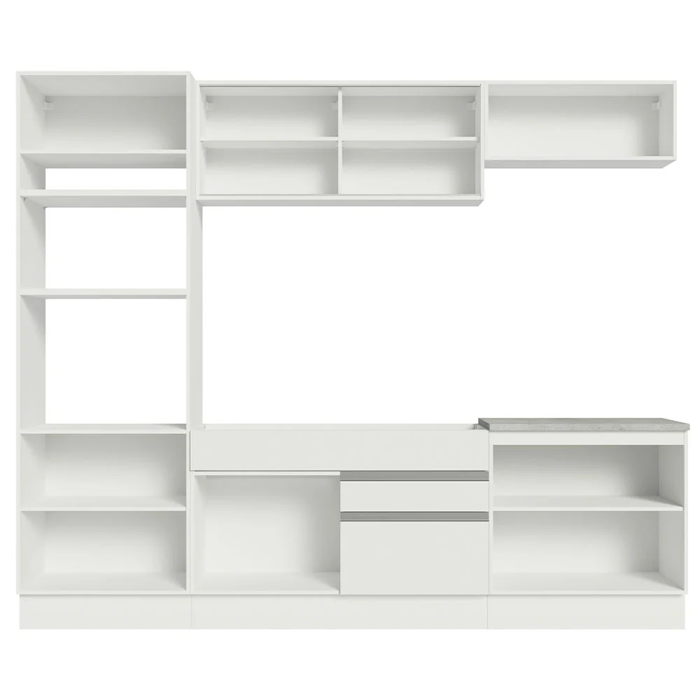 Armário de Cozinha Completa 270cm Branco Glamy Madesa 10 - Image 10