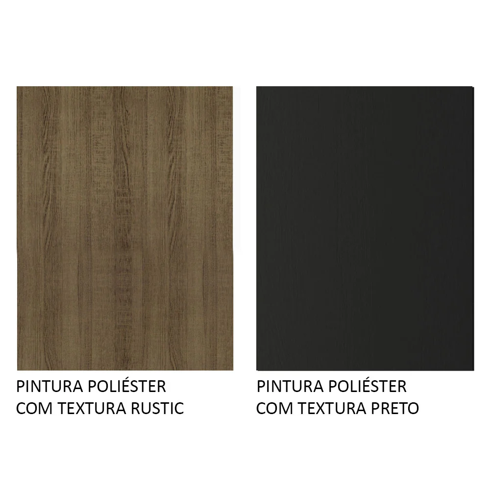 Armário de Cozinha Completa 350cm Rustic/Preto Glamy Madesa 01 - Image 10