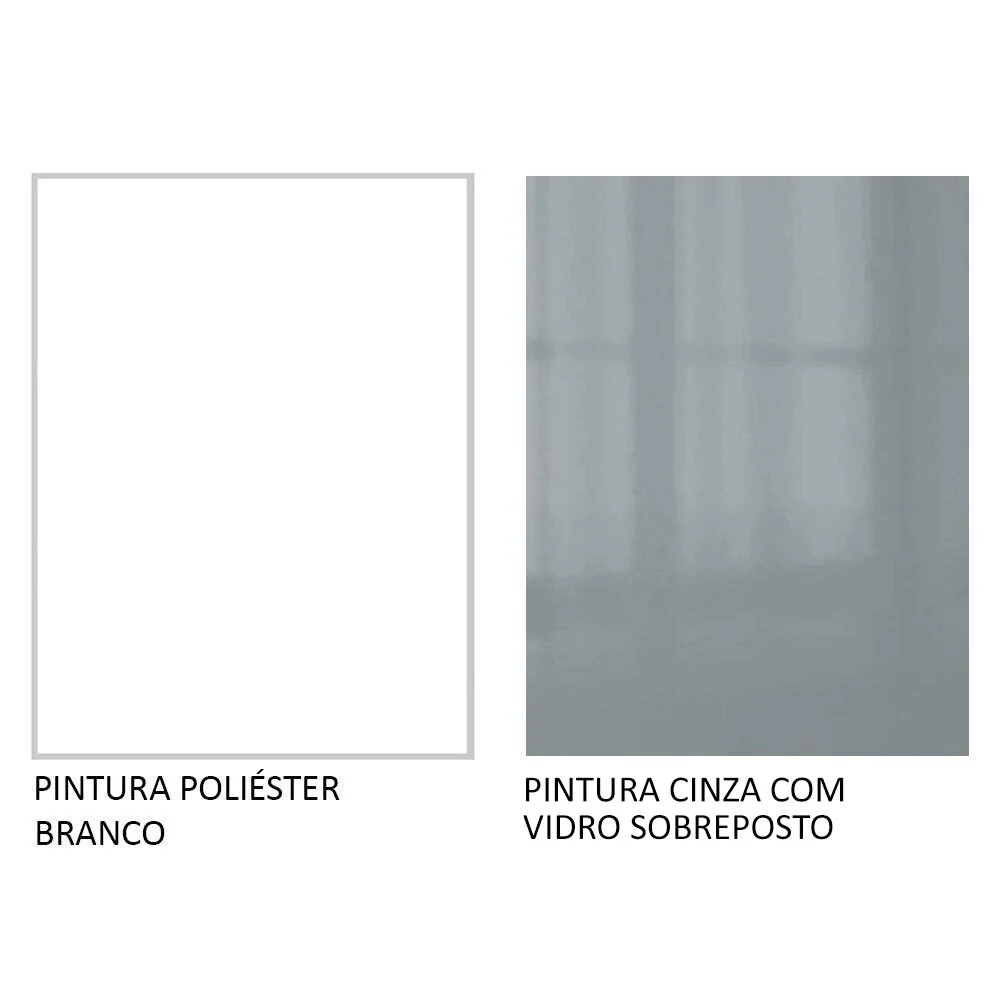 Armário de Cozinha Completa 340 x 60 cm Branco/Cinza Lux Madesa 01 - Image 11