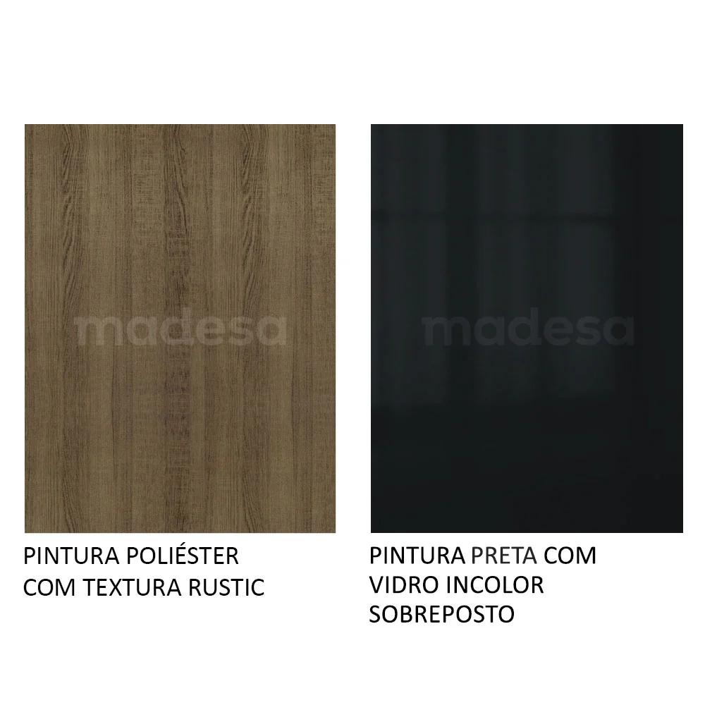 Armário de Cozinha Completa 320 x 60 cm Rustic/Preto Lux Madesa 03 - Image 10