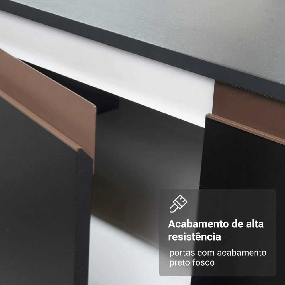 Armário de Cozinha Completa 260cm Preto Reims Madesa 07 - Image 8
