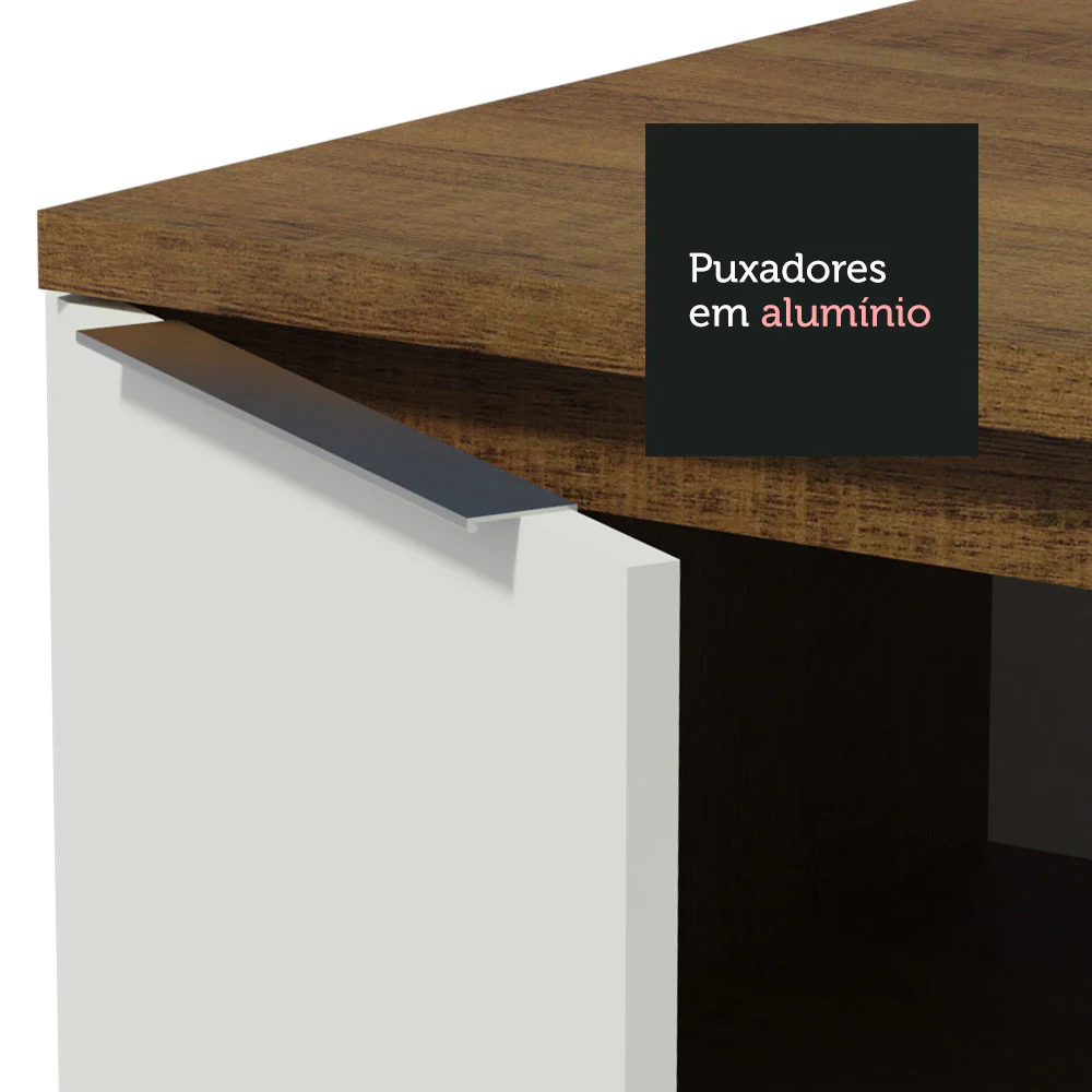 Armário de Cozinha Completa 290cm Rustic/Branco Stella Madesa 01 - Image 6