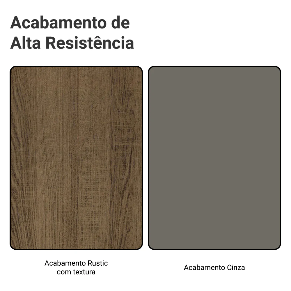 Cristaleira 70 cm 2 Portas de Vidro com Pés Cônicos Rustic/Cinza/Rustic Vik Madesa - Image 9