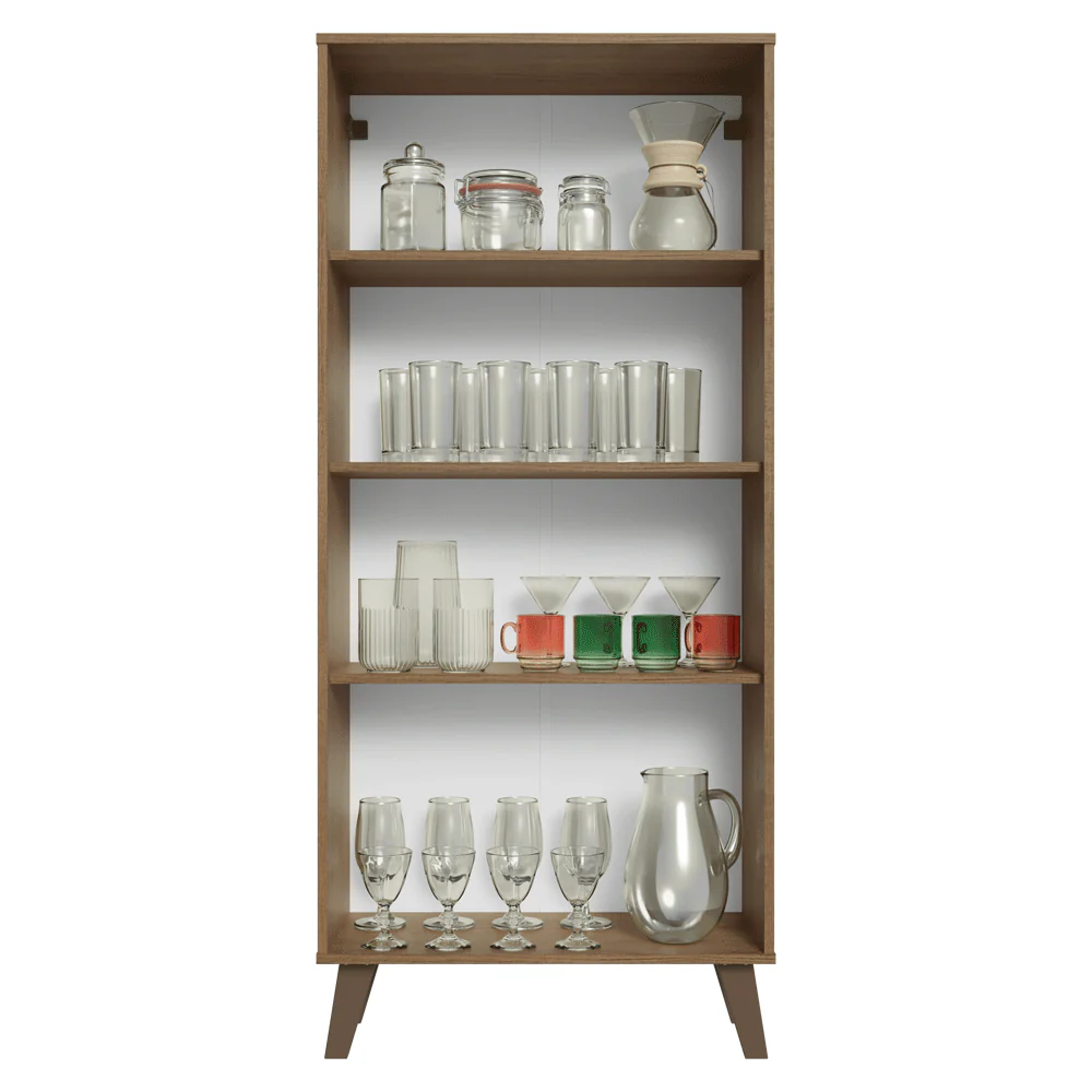 Cristaleira 70 cm 2 Portas de Vidro com Pés Trapézio Rustic/Cinza/Rustic Vik Madesa - Image 5