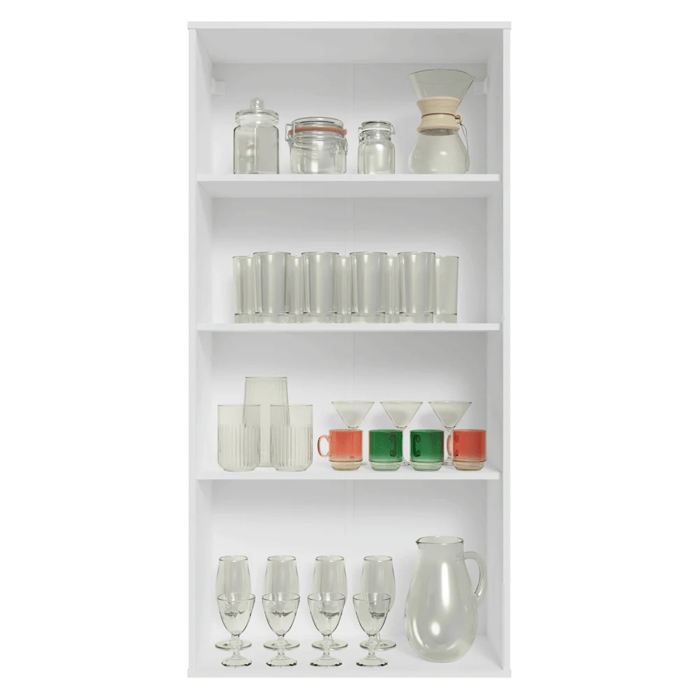 Cristaleira Suspensa 70 cm 2 Portas de Vidro Branco/Cinza Vik Madesa - Image 5