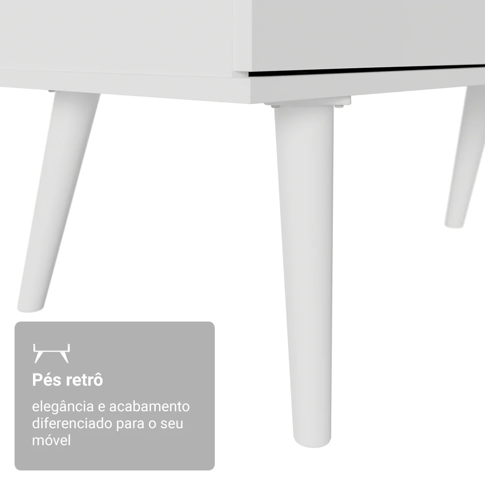 Escrivaninha Em L Mesa Para Computador Gamer 3 Gavetas Branco Lisboa Madesa - Image 7